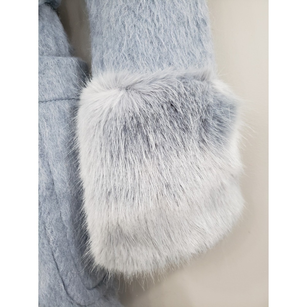 NEVER WORN 00 Kate Spade Faux Fur Baby Blue Penny Lane Coat Whimsical WONDERLUST - Picture 3 of 6